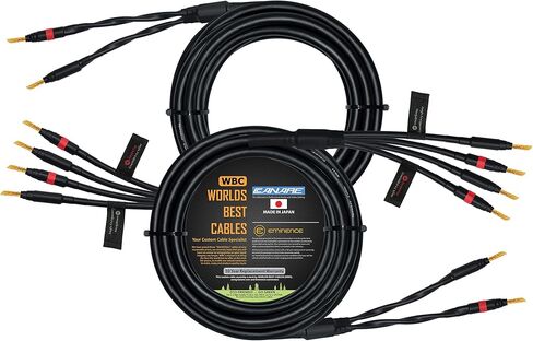 أفضل الكابلات في العالم 20 قدم - Canare 4S11 - درجة عشاق الصوت - زوج كابل مكبر صوت HiFi Star-Quad ثنائي الأسلاك مع موصلات الموز الذهبية البارزة in Saudi Arabia