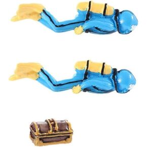 Kopida Miniature Divers Figurines, Cute Resin Divers Treasure Box Ornaments Aquarium Fish Tank Decor Micro Landscape DIY Accessories