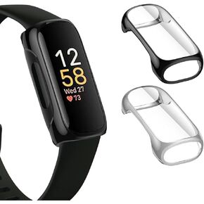 4 Pack TPU Case for Fitbit Inspire 3 Screen Protector, Rugged Bumper Cover Full Around Protective Compatible with Fitbit Inspire 3 Smartwatch (Clear/Clear/Clear/Clear)