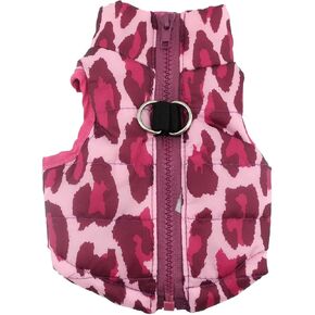 SMALLLEE_LUCKY_STORE New Various Pet Cat Dog Soft Padded Vest Harness Small Dog Clothes Hot Pink Leopard M, Model:BFL049-Hotpink-M