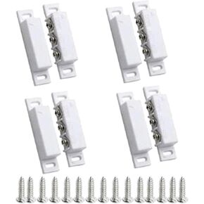 NC/NO Magnetic Reed Switch Surface Mount Door Window Alarm, RC-33 Contact Sensor, for Home Security and Burglar Alarm Systems,Magneti Door Switch 4Sets