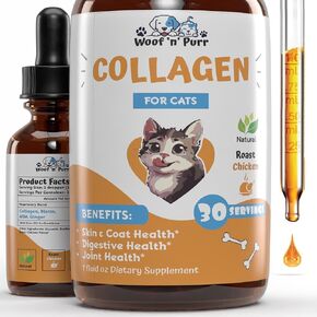 Collagen for Cats - Cat Collagen - Cat Supplements & Vitamins - Cat Skin and Coat Supplement - Cat Supplements for Indoor Cats - Cat Collagen Drops - Collagen for Cats Drops - 1 fl oz