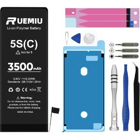 3500mAh Battery Replacement for iPhone 5S/5C,Upgraded High Capacity fit for iPhone 5S A1453 A1457 A1518 A1528 A1530 A1533 5C A1456 A1507 A1516 A1529 A1532 with Complete Repair Tool Kits