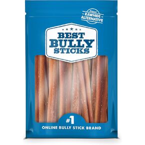 Best Bully Sticks Odorless 4-8 Inch Odor-Free Bully Sticks for Dogs - 100% Natural Grass-Fed Beef for Small, Medium, Large Dogs and Puppies - Grain and Rawhide Free Bully Stick Dog Chews | 8 oz