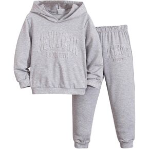SOLY HUX Toddler Boy's 2 Piece Outfits Letter Graphic Long Sleeve Hoodies Tops and Sweatpants Set