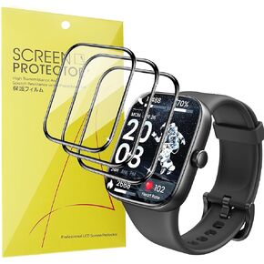 Compatible for TOZO S7 Smartwatch Screen Protector, [3 Pack] 3D Full Coverage PET Soft Screen Protector Film Compatible for TOZO S7 1.85" Smartwatch (3 Pack)