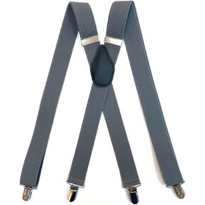 X Suspenders Men's 1 ¼" Wide Classic X-Back Suspenders - Adjustable Length to Fit All, Plain Colors