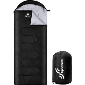 Sportneer Sleeping Bag, 3-4 Seasons Warm Cold Weather Sleeping Bags for Adults Kids Boys Girls with Compression Sack - Lightweight Compact Camping Essentials Gear Accessories, Backpacking, Hiking