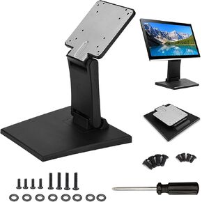 Monitor Stand, Adjustable Folding Metal LCD TV Desk Stand with VESA Hole14-27 Inch for Flat LED Monitor Screen/Industrial Control/Touch Monitors/Ktv Vod System/Cash Registers