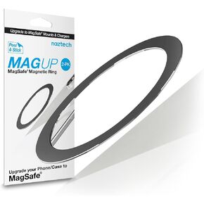 Naztech MagUp MagSafe Magnetic Ring - Universal MagSafe Ring Adapter for iPhone 16/15/14/13, Galaxy S24/S23 & Android Devices, Strong Grip & Secure Hold for Any Qi-Enabled Phone Case - (2 Pack)