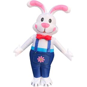 ZISUEX Blue Rabbit Inflatable Costume Easter Bunny Costume Adult Rabbit Blow Up Suit Easter Inflatable Costume in Kuwait