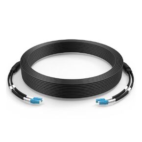LC/UPC to LC/UPC Single Mode Fiber Patch Cable, LC to LC Outdoor Armored Fiber Optic Internet Cable 5.0mm 50M(164ft) LSZH（6C）