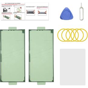 2 Pcs Galaxy S24 Ultra Back Cover Pre-Cut Sticker Tape Replacement, Back Cover Adhesive for Galaxy S24 Ultra with Tools & Instruction