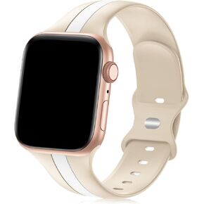 Designer Sport Band Compatible with Apple Watch iWatch Bands 38mm 40mm 41mm 42mm 44mm 45mm 49mm Men Women, Soft Silicone Strap Wristbands for Apple Watch Series 9/8/7/6/5/4/3/2/1/SE/Ultra