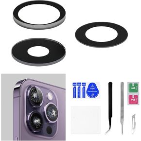 for iPhone 14 PRO OEM Rear Camera Lens Replacement with Dual-Sided Adhesive 1 Back Camera Glass Lens for iPhone 14 PRO MAX with Fix Repair Kit Tweezers A2650 A2889 A2890 A2892