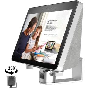 Echo Show 10.1 Wall Mount Stand Horizontal 270 Degrees Rotation Longitudinal Angle Change Base White （Not fit The Echo Show 8 & Echo Show 5, Only fit Echo Show 2nd Generation）