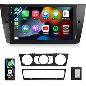 Naifay Android Car Radio for BMW 3 Series 328i 335i 325i (E90/E91/E92/E93) 2005-2011 with CarPlay Android Auto, 2+32G 9inch Touch Screen for BMW Car Stereo Bluetooth/FM Car Audio Receivers/GPS/WiFi
