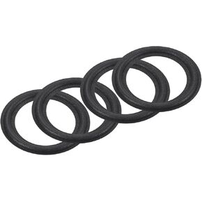 MECCANIXITY Rubber Speaker Foam Edge Surround Rings 4.5 Inch 76mm x 116mm Perforated Subwoofer Rings Replacement Parts for Speaker Repair or DIY Black 4 Pcs