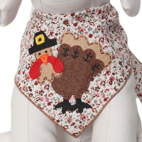 Dog Bandanas with Thanksgiving Themed Designs fits Medium to Large Sized Dogs - 100% Cotton