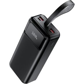 Portable Charger Power Bank 50000mAh 22.5W Fast Charging Battery Pack with 3 Outputs & USB C Input for Samsung Galaxy S24/S23 Digital Display Power Bank for iPhone 16/15/14 iPad Android Black