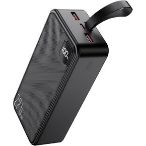 Portable Charger Power Bank 50000mAh 22.5W Fast Charging Battery Pack with 3 Outputs & USB C Input for Samsung Galaxy S24/S23 Digital Display Power Bank for iPhone 16/15/14 iPad Android Black