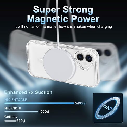 حافظة هاتف مغناطيسية لهاتف iPhone 16، متوافقة مع MagSafe، حماية شاملة مع زاوية الوسادة الهوائية، ظهر صلب واقٍ من البلاستيك مع غطاء ناعم مقاوم للصدمات من مادة TPU لهاتف iPhone 16 6.1 بوصة in Saudi Arabia