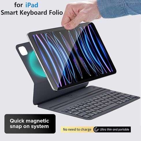Smart Keyboard Folio for iPad Pro 12.9 inch (6rd, 5th, 4th and 3th gen) and iPad Air 13 (M2, 2024), Magnetic Keyboard Case with Two Viewing Angles, Front Back Protection (Black) in Saudi Arabia