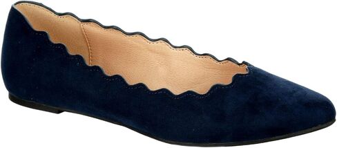 XAPPEAL Amanda - Women's Scalloped Pointed Toe Slip-On Ballet Flat in Saudi Arabia