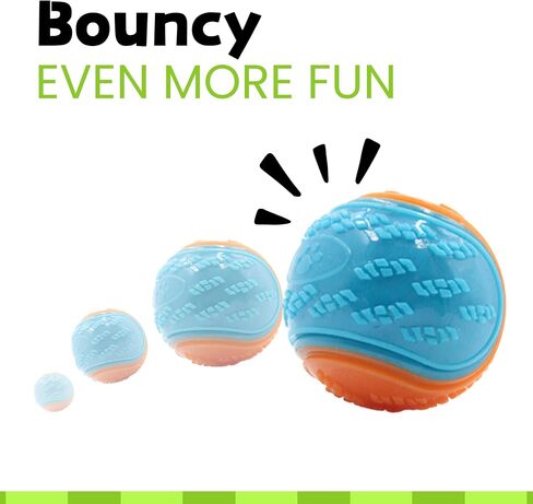 2.5 inch Squeaky Dog Balls, Durable Dog Toy Ball for Training, Tough Dog Balls for Interactive Play and Teething Puppies with Storage Bag, 6 Pack - Bright & Fun Colors in Saudi Arabia