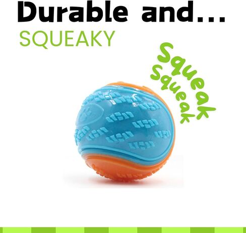 2.5 inch Squeaky Dog Balls, Durable Dog Toy Ball for Training, Tough Dog Balls for Interactive Play and Teething Puppies with Storage Bag, 6 Pack - Bright & Fun Colors in Saudi Arabia