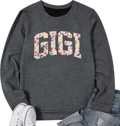 HEBBE Gigi Sweatshirts for Women Grandma Sweatshirt Gifts for Grandmother Nana Letters Print Shirt Pullover Top in Saudi Arabia