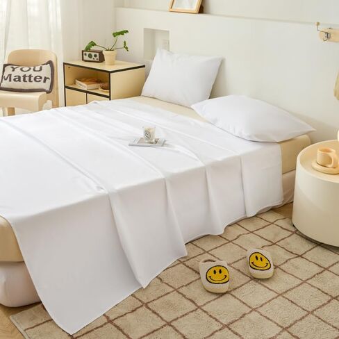 ملاءة سرير مقاومة للماء، ملاءة مسطحة خفيفة الوزن، ملاءة واقية للمرتبة لأريكة السرير مقاس كوين 90 بوصة × 78 بوصة (رمادي) in Kuwait