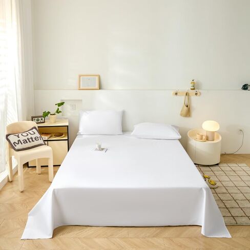 ملاءة سرير مقاومة للماء، ملاءة مسطحة خفيفة الوزن، ملاءة واقية للمرتبة لأريكة السرير مقاس كوين 90 بوصة × 78 بوصة (رمادي) in Kuwait