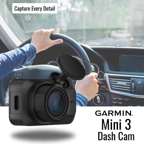 Garmin Dash Cam Mini 3 Ultra-Compact 1080p Camera with 140-Degree Field of View (Black) Bundle with Dash Camera Accessory (2 Items) in Saudi Arabia