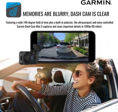 Garmin Dash Cam Mini 3 Ultra-Compact 1080p Camera with 140-Degree Field of View (Black) Bundle with Dash Camera Accessory (2 Items) in Saudi Arabia