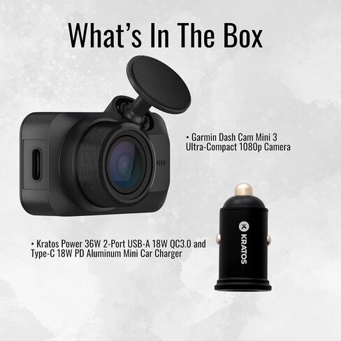 Garmin Dash Cam Mini 3 Ultra-Compact 1080p Camera with 140-Degree Field of View (Black) Bundle with Dash Camera Accessory (2 Items) in Saudi Arabia