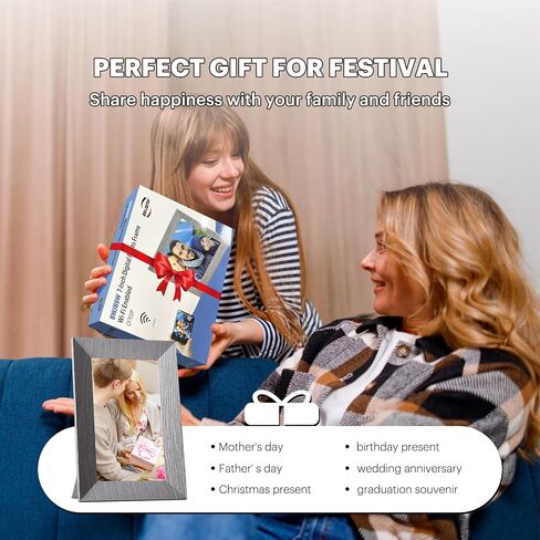 10.1" Digital Picture Frame with 32GB Storage, WiFi Digital Photo Frame 1280x800 HD IPS Touchscreen, Easy Setup for Photo & Video Sharing via Free App in Saudi Arabia