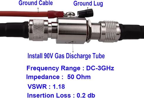 N Type Lightning Arrestor N Female to N Female Bulkhead DC-3GHz 90V Coaxial Lightning Arrester in Saudi Arabia