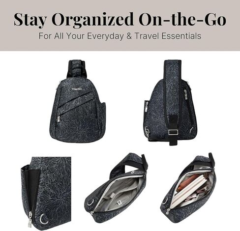 حقيبة ظهر Baggallini متوسطة الحجم - حقيبة خفيفة الوزن مع حزام كتف قابل للتحويل وقابل للتعديل in Kuwait