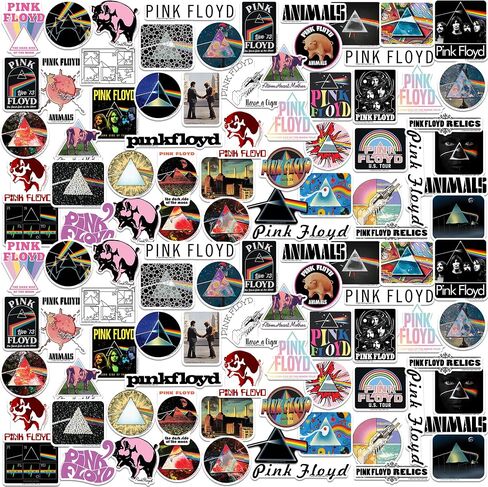 Pink Floyd 50ct Vinyl L Deluxe Stickers Variety, Tablet, Indoor & Outdoor in Saudi Arabia