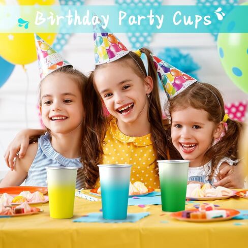 Gtmileo 16 Pack Ball Aluminum Cups for Kids and Adult, Pint Cups Metal Cups Stackable Cups, Shatterproof Metal Drinking cups for Travel Outdoor Camping, Color Changing Cups Ball Cups Aluminum(16 oz) in Saudi Arabia