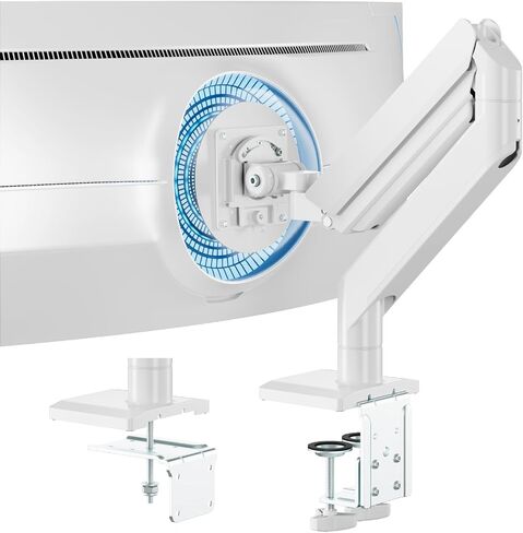 Heavy Duty Ultrawide Monitor Arm for 49 inch Screens up to 50 lbs, Premium Desk Mount Monitor Stand Designed for Samsung Odyssey G9 and More, Max VESA 100x100, White in Saudi Arabia