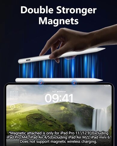 Pencil for iPad 2024-2018: Pen for iPad with Tilt Sensitivity & Palm Rejection - Stylus Pen for iPad Compatible with iPad Pro M4 11" 12.9" - iPad Air M2 3 4 5 - iPad Mini 5 6 - iPad 6 7 8 9 10 in Kuwait