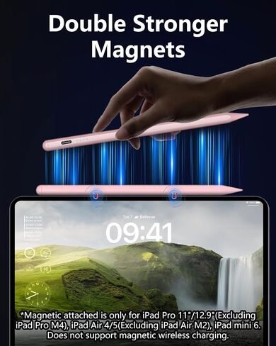 قلم iPad 2024-2018: قلم لجهاز iPad مع حساسية الميل ورفض راحة اليد - قلم شاشة لجهاز iPad متوافق مع iPad Pro M4 11" 12.9" - iPad Air M2 3 4 5 - iPad Mini 5 6 - iPad 6 7 8 9 10 in Saudi Arabia