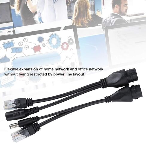 gernie Poe Adapter Cable Non Standard Splitter Power Cord Connection Cable Waterproof Water Resistant Separator Wire Poe Splitter Powerline Network Adapters (Black), gerniex8mdnr2o63-12 in Kuwait