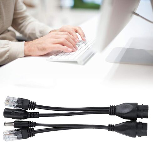 gernie Poe Adapter Cable Non Standard Splitter Power Cord Connection Cable Waterproof Water Resistant Separator Wire Poe Splitter Powerline Network Adapters (Black), gerniex8mdnr2o63-12 in Kuwait