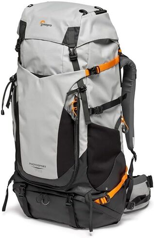 Lowepro PhotoSport PRO BP 55L, Backpack for Reflex and Mirrorless Cameras, Front and Rear Access, Removable Camera Insert, Accessory Straps, Size: S/M, Colour Dark/Light Gray in Saudi Arabia