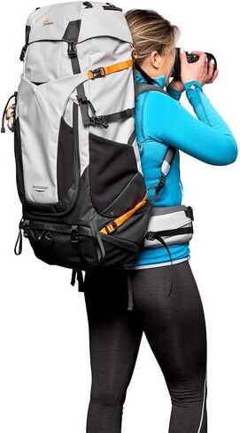 Lowepro PhotoSport PRO BP 55L, Backpack for Reflex and Mirrorless Cameras, Front and Rear Access, Removable Camera Insert, Accessory Straps, Size: S/M, Colour Dark/Light Gray in Saudi Arabia