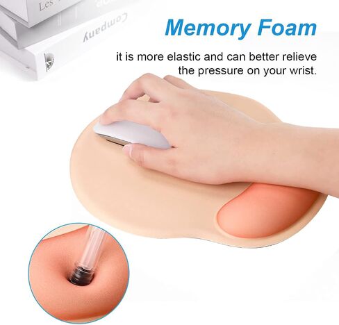 Ergonomic Mouse Pad Wrist Rest Support-Gel Filled Wrist Cushion Support - Comfort Improve Precise Clicksable,Nonslip (Red Orange) in Kuwait