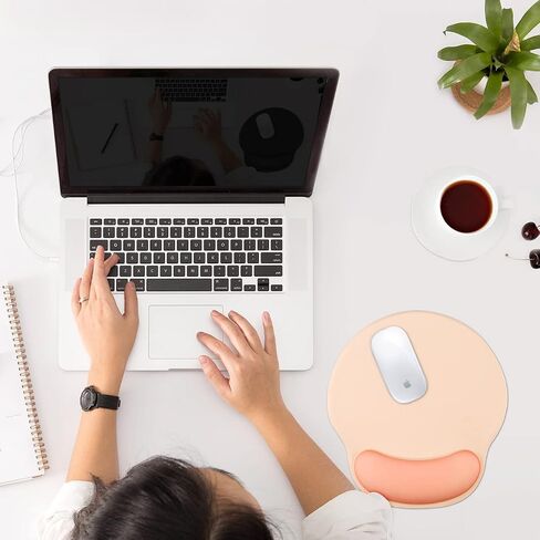 Ergonomic Mouse Pad Wrist Rest Support-Gel Filled Wrist Cushion Support - Comfort Improve Precise Clicksable,Nonslip (Red Orange) in Kuwait